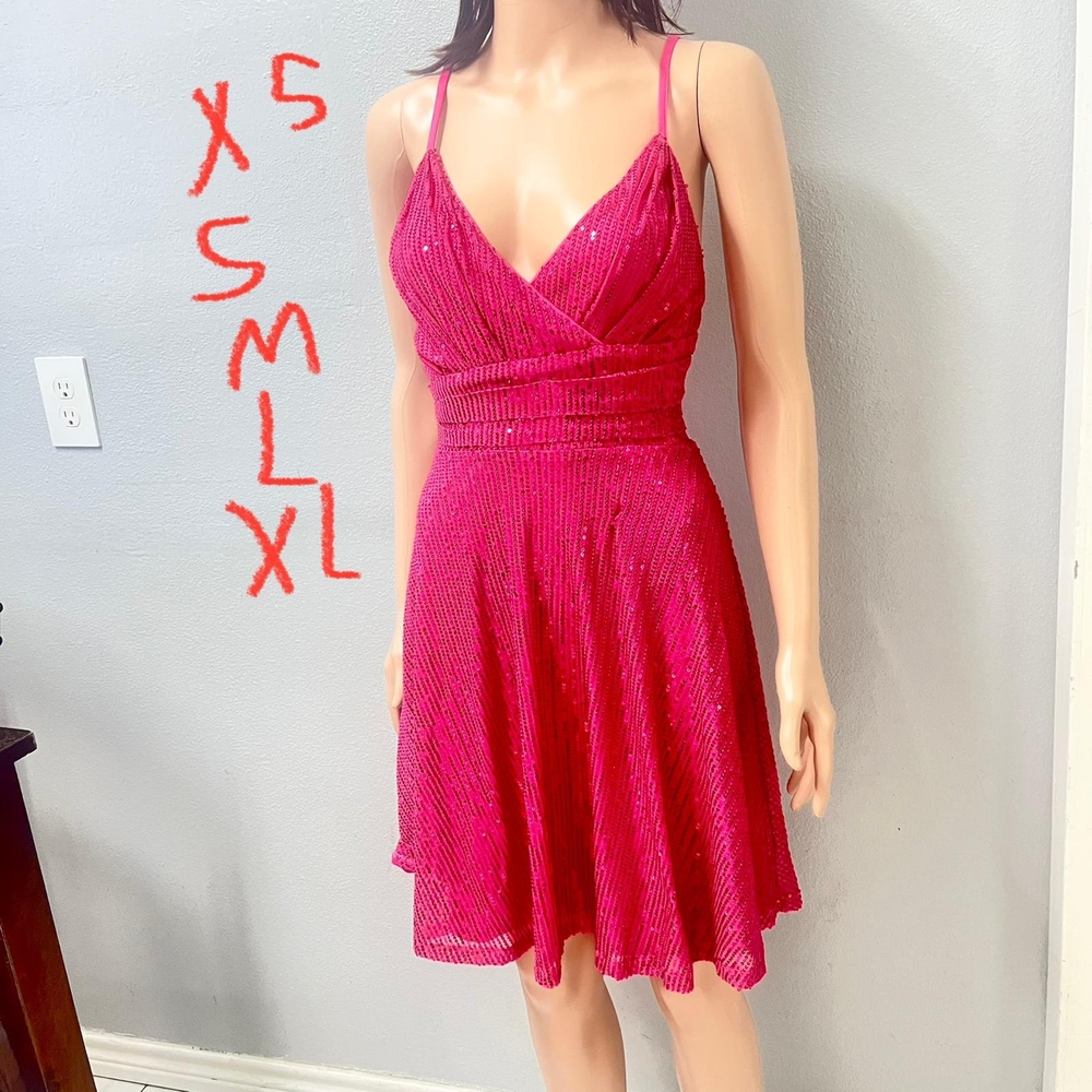 Glamorous Fuchsia Sequin Mini Dress